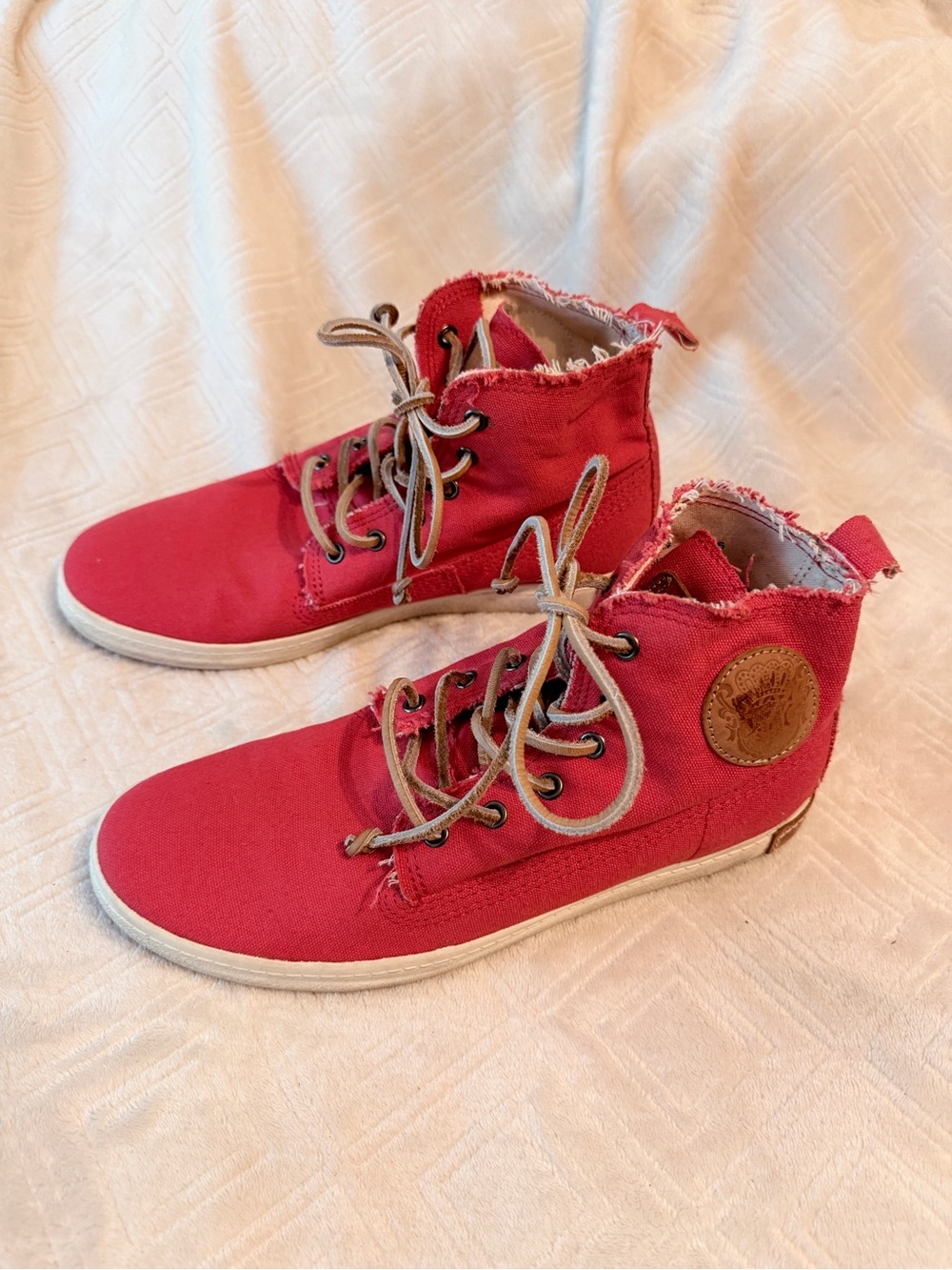 NEW Blackstone Red Canvas FL86 High Top Sneakers size 8.5 9 skate board shoes